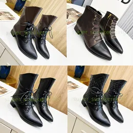 Designer Boot Women Boots Platform Shoes äkta läder Ankel Boot Desert Martin Boots Tryckt brevstövlar Damer Vinter Varm startstorlek 35-41 med originallåda