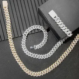 Tam 1m genişliğinde mosonit kolye ile modaya uygun patlayıcı S925 gümüş Küba zinciri