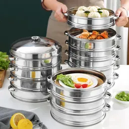 Double Boilers Stainless Steel Steamer For Dumplings Kitchen Food Steaming Grid Tray With Handle Drain Basket Rice Cooker Cooking