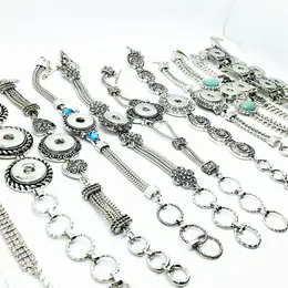 Cały 10 sztuk partie mieszanka stylów Styl Srebrna Srebrna moda Ginger 18 mm Button Charms Bracelets DIY Snap Jewelry 276e