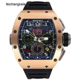 Richardmill Watch Milles Watches Mechanical RM 1102 GMT Oro Rosa Titanio Gomma Oologio Automatico