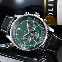 Relógios de pulso Breitl para 2023 Relógios masculinos Seis agulhas Todos os mostradores funcionam Quartz Wastch Alta qualidade Top Marca de luxo Relógio cronógrafo Moda pulseira de couro NAVITIMER