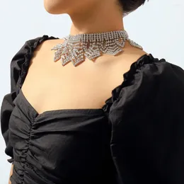 Correntes exageradas temperamento irregular colar para mulheres elegante luz luxo cheio de borla garra corrente clavícula