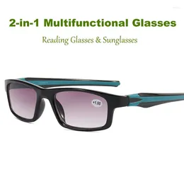 Okulary przeciwsłoneczne mężczyźni damskie sporty do czytania okulary czytania luksusowy design kwadratowe okulary nad hiperopią na zewnątrz UV Ochrona 1.0 4.0