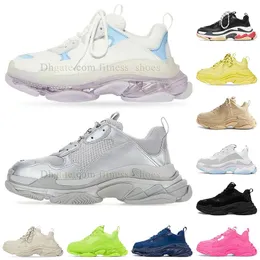 High Quality Triples Balencigalies Casual Designer Shoes Beige Black Pink Clear Sole White Green Pink Cherry Triple s Sneaker Mens Womens Dhgate.com Runner Trainers