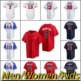 1 Ozzie Albies Max Fried 13 Ronald Acuna Jr. Baseball Jersey Matt Olson Spencer Strider Freddie Freeman White Red Navy Blue City Mens Kids Youth Baseball Jerseys