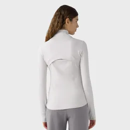 L-8031 Sonbahar Kış Tam Zip Ceketleri Hızlı Kurucu Yoga Giysileri Kalça Uzunluk Fitness Ceket Pamuk Sweatshirts İnce Fit Uzun Kollu Gömlek Spor Ceketi