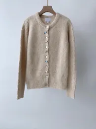 Women's Sweaters Early Autumn Crochet French Mohair Knitted Cardigan High Proportion Of Blended Yarn Soft And Waxy Feel