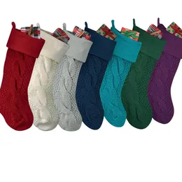 Christmas Knitted Wool Gift Socks 14*46cm Xmas Tree Ornament Santa Candy Gift Bag Knitted Socks Prop Socks Party Pendant Decorations