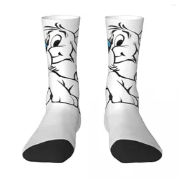 Men's Socks AsterixとObelix Dogmatix IdeaFix Dog Super Soft Stockingsユニセックスクリスマスギフト用の長いアクセサリー