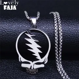 AFAWA Grateful Dead Skull цепочка из нержавеющей стали для мужчин и женщин серебряное ожерелье ювелирные изделия cadenas mujer N4206S03303V