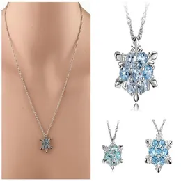 2019 Droppshiping Fashion Women Crystal Zircon Snowflake Pendant Necklace Jewelry Christmas New Year Gifts BFJ55302S