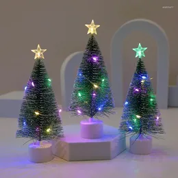 El mini árbol de las decoraciones el 17cm LED de la Navidad con la secuencia multicolora enciende pequeño