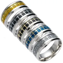 Stainless Steel Men's Rings Cross Band Ring Designer Ring Fashion Jewelry Accessories