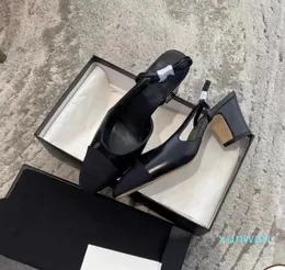 färg klassisk designer sandaler hög kvalitet kvinnor bröllop klänning skor sommar tjocka klackar mode runda huvud glider 100% läderplattform sexig stor storlek sandal