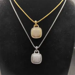 Necklaces designer jewelry necklaces High Quality Women 14mm Square Gemstone Necklace Wholesale Gift Free fashion Shipping items diamond pen