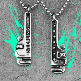 Chains Pipe Wrench Tools Stainless Steel Men Necklaces Pendants Chain Trendy Punk For Boyfriend Male Jewelry Creativity Gift Whole212O