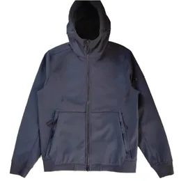 男性の秋と冬の新しいソフトシェルフード付きジャケットシンプルなソリッドカラーポーラーフリースレジャーセーターQ0122