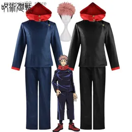 Tema Traje Itadori Yuji Cosplay Anime Jujutsu Kaisen Itadori Yuji Cosplay Venha Peruca Top Calças Unissex Uniforme Mulheres Homens Halloween Vem Q240307