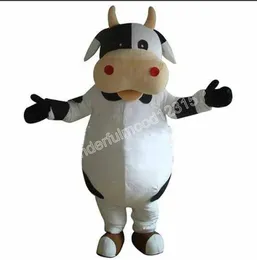 2024 Dairy Cattle Milk Cow Mascot Costumes Carnival Hallowen Gifts Unisex Adults Fancy Games Outfit Holiday Outdoor Advertising Outfit Suit