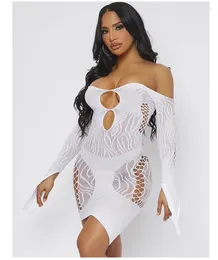 Women's Sleepwear 9804 Sexy Elastic Gauze Dress Wrap Design With Fabric Attractive Style Mesh Perspective Skirt Slim