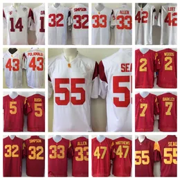 USC Trojans Football Jersey In stock 14 Sam Darnold 32 O.J. Simpson 33 Marcus Allen 42 Ronnie Lott 43 Troy Polamalu 55 Junior Seau 2 Robert Woods 5 Bush 7 barkley 47 matthews