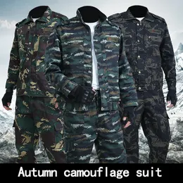 Herrspåriga vår- och höstkamouflage kostymer utomhussports overaller bärbeständiga overaller arbetsförsäkring set 231009