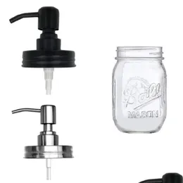 Liquid Soap Dispenser Liquid Soap Dispenser Black Mason Jar Lids Rust Proof Stainless Steel Bathroom Shampoo Soaps Lotion Pump No Jars Dhgsn