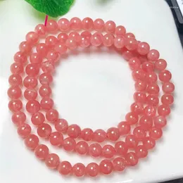 Link Bracelets Natural Red Lace Agate Triple Circle Bracelet Women Healing Gemstone Crystal Strand Bangles Lovers Jewelry Gift 1PCS 6MM