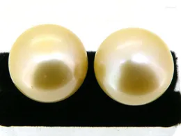 Orecchini a bottone Berad Champagne naturale da 10,5 mm Orecchino di perla dei mari del sud in oro giallo 18 carati