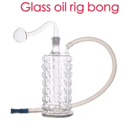 Partihandel 3D Creative Hosah Tjock Heady Crystal Vase Glass Oil Burner Pipe 10mm Female Water Dab Rig Bongs With Silicone Slange and Smoking Bowl