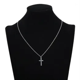 Pendant Necklaces Stainless Steel Gothic Cross Moon Necklace For Women 2021 Fashion Chain Choker On Egirl Aesthetic Jewelry219v