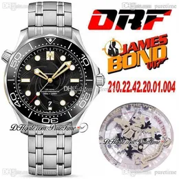 ORF Diver 300M 007 A8800 Automatyczne męże Watch 42 mm czarna teksturowa tarcza Super wersja Bransoletka ze stali nierdzewnej 210 22 42 20 01 004 2624