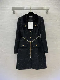 Designers Jackets Womens Coat Woolen Overcoat Elegant Luxury Long-Sleeve Lapel Long Coat Zip Midje Knapp Kardigan Rockar Designer Women Jacket