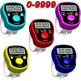 Cluster Rings Mini Digital Tally Counter Ring Stitch Marker Row LED Luminous Electronic Finger Hand Clicker Number Counting Tool
