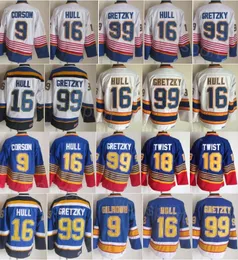 CCM Hockey Retro 99 Wayne Gretzky Jersey Retire 18 Tony Twist 16 Brett Hull 9 Doug Gilmour 77 Pierre Turgeon Vintage Classic 1995 1996 Blue White Ing Team Mens