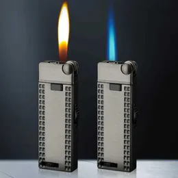 Lighters Creative Refillable Butane No Gas Torch Lighter Ultrathin Windproof Jet Flame Open Fire Cigarette Lighters Cool Gadgets For Men 6UCS