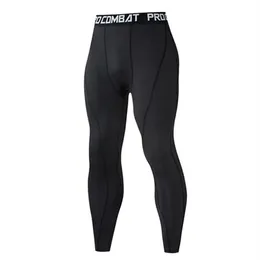 Termiska byxor leggings tights kompression mma taktik långa johns underkläder fast färg snabbtorkande spår dräkt män sportkläder201i