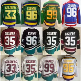 CCM Hockey Retro 96 Charlie Conway Koszulki emerytowe 99 Adam Banks 35 Giguere 33 Greg Goldberg Vintage Classic 1993 Emetre CCM Film Haftery For Sport Fan High/Top