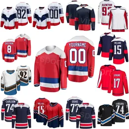 여자 남성 청소년 하키 74 John Carlson Jersey 9 Ryan Leonard 8 Alex Ovechkin 17 Dylan Strome 92 Evgeny Kuznetsov 77 T.J. 오시 15 소니 밀라노 겨울 클래식 커스텀 이름