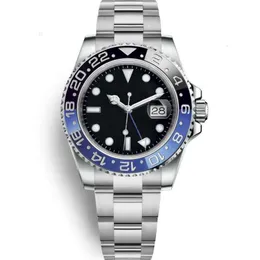 reloj Rolesx relógio de luxo data de alta qualidade moldura giratória de luxo R Luminous O relógios de pulso L 40mm * 13mm E 904L GMT X Coke Anel de cerâmica Aço Business Diving 316L