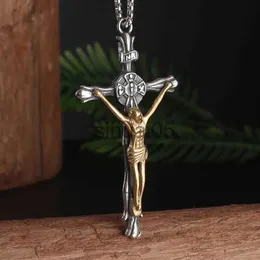 Pendanthalsband Christian Crucifix Cross Pendant Necklace Women's and Men's Religious Prayer Baptism smycken Presenttillbehör x1009