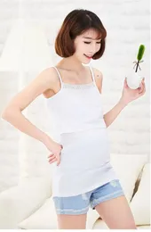 Sleep Lounge Spring Summer Maternity Camis for Nursing White Cotton Breastfeeding Tops Postpartum Women Lactation Basic Shirts Tees Wholesale 231006