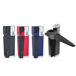 Foldable Tobacco Torch Lighter Smoking Metal Pipes Butane Vaporizer Windproof Flame Jet Lighters Dry Herb With Screen Mesh and Lid
