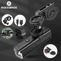 Rowerowe światła rockbros przednie światło IPX6 deszczowy Rowerowy rower 1000LM Rowerowe reflektor LED LASKA MTB LAMPA 231009