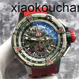 Luxury RMiles Titta på Automatic Superclone KV Factory RM60-01 Level 5 Metal Time Flight Jump 50mmCarbon Fiber Sapphire Ship av FedEx0p5p