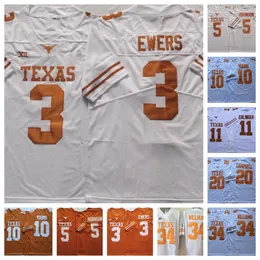 Texas Longhorns college football jersey In stock 3 Quinn Ewers 5 Bijan Robinson 10 Vince Young 11 Sam Ehlinger 20 Earl Campbell 34 Ricky Williams stitched jersey