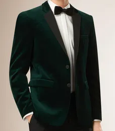 Ternos masculinos de veludo verde fumar jaquetas xale lapela formal smoking solto vintage retro jantar festa de baile terno blazer (1 jaqueta) sem calça