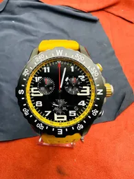 2023 Wysokiej jakości ruch kwarcowy Man Watches Men Luksus Chronograph Work Yellow Rubber Stael Stael Sapphire Waterproof Free Shiping Prezent Świąteczny