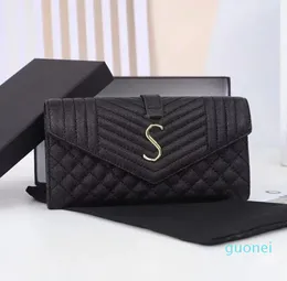 Portafogli lunghi in vera pelle di design classico di alta qualità Pochette per uomo Donna Porta carte di credito da visita in PVC corto in vera pelle